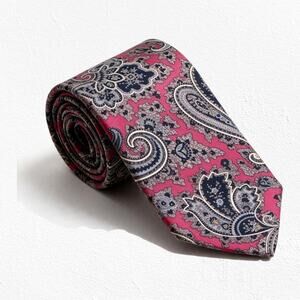 Vintage Robert Talbott Jacobsons Silk Paisley Tie Red Gold USA Made XL 64.5